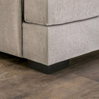 SM1120 2 pc gunnersbury grey chenille fabric "L" shaped sectional sofa set with rounded square arms
