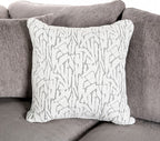 SM1249-SECT 3 pc Mayfield woven grey chenille fabric 164" large sectional sofa with chaise