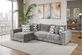 SM1250 2 pc Artesia charcoal grey woven textured fabric 134" large sectional sofa with chaise