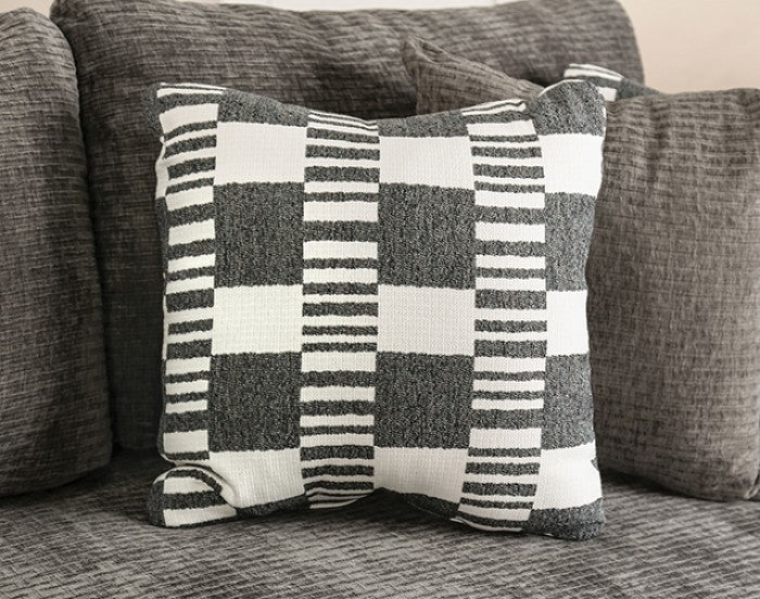 SM1250 2 pc Artesia charcoal grey woven textured fabric 134" large sectional sofa with chaise