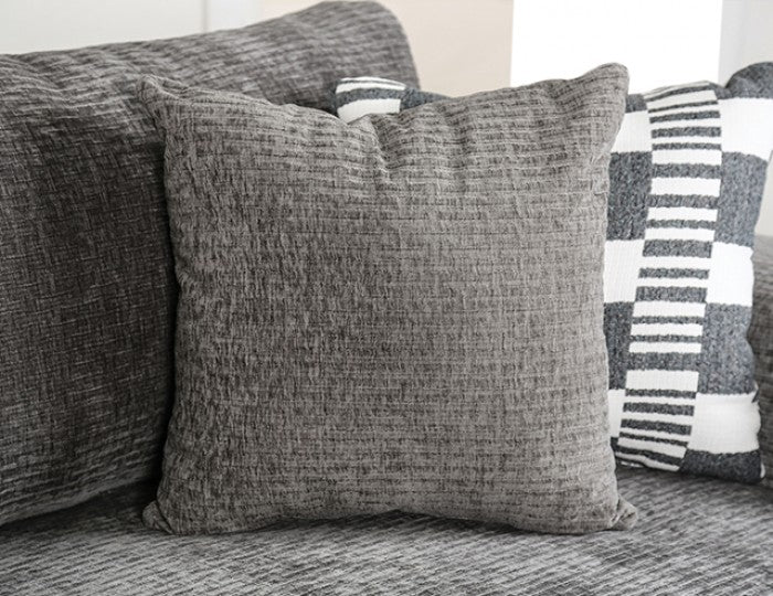 SM1250 2 pc Artesia charcoal grey woven textured fabric 134" large sectional sofa with chaise