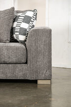 SM1250 2 pc Artesia charcoal grey woven textured fabric 134" large sectional sofa with chaise