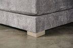 SM1250 2 pc Artesia charcoal grey woven textured fabric 134" large sectional sofa with chaise