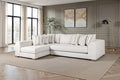 SM1251 2 pc Artesia natural quartzsite woven textured fabric 134" large sectional sofa with chaise