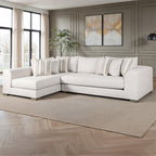 SM1251 2 pc Artesia natural quartzsite woven textured fabric 134" large sectional sofa with chaise