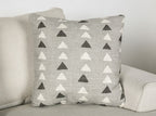 SM1254 2 pc Hyde park grey woven fabric sofa and love seat set multi color throw pillows set back arms