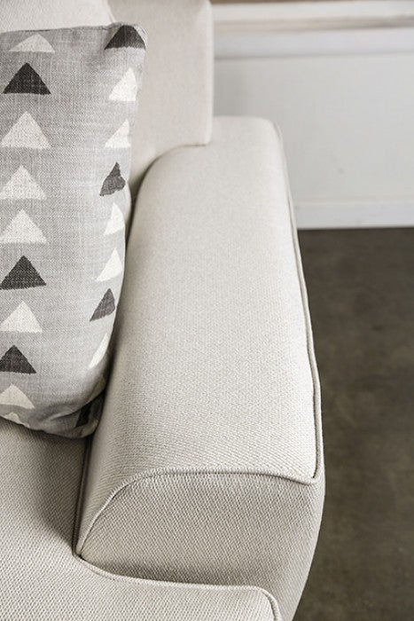 SM1254 2 pc Hyde park grey woven fabric sofa and love seat set multi color throw pillows set back arms