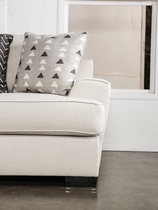SM1254 2 pc Hyde park grey woven fabric sofa and love seat set multi color throw pillows set back arms