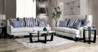 SM2207 2 pc Sisseton light grey chenille fabric sofa and love seat set