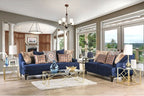 SM2210 2 pc Sisseton navy blue chenille fabric sofa and love seat set