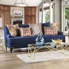 SM2210 2 pc Sisseton navy blue chenille fabric sofa and love seat set