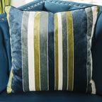 SM2219  2 pc Azuletti dark teal velvet like fabric sofa and love seat with nail head trim accents