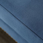 SM2230 2 pc Rosdorf park martinique blue velvet like fabric camel back tufted design sofa and love seat set
