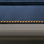 SM2230 2 pc Rosdorf park martinique blue velvet like fabric camel back tufted design sofa and love seat set