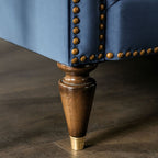 SM2230 2 pc Rosdorf park martinique blue velvet like fabric camel back tufted design sofa and love seat set