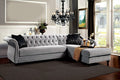 SM2261-PK 2 pc Hokku designs hartmann rotterdam warm gray velvet fabric sectional sofa set with chaise