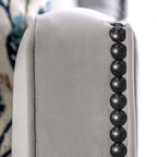 SM2270  2 pc Montecelio light grey velvet like fabric sofa and love seat with nail head trim accents