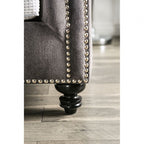 SM2286 2 pc Rosdorf park myra mariella gray plush microfiber fabric sofa and love seat set