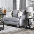 SM2670 2 pc Canora grey lovelle nefyn grey burlap weave fabric sofa and love seat set