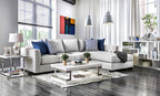 SM2671 2 pc Ornella lighy gray linen like fabric sectional sofa with chaise