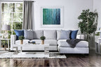 SM2671 2 pc Ornella lighy gray linen like fabric sectional sofa with chaise