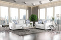 SM2675 2 pc Ilse off white chenille fabric sofa and love seat set track arms
