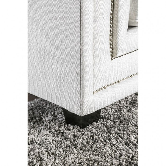 SM2675 2 pc Ilse off white chenille fabric sofa and love seat set track arms