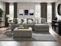 SM5105 2 pc Elmhurst charcoal grey furry textured fabric sectional sofa with chaise