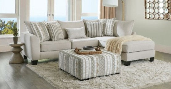 SM5125 2 pc Rosdorf park clapham beige chenille fabric sectional sofa with chaise