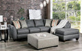 SM5152 2 pc Earl gray chenille fabric sectional sofa set with chaise