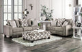SM5156 2 pc Basie gray burlap weave fabric sofa and love seat set