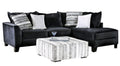 SM5160 2 pc Hokku designs modbury black plush microfiber fabric sectional sofa with chaise