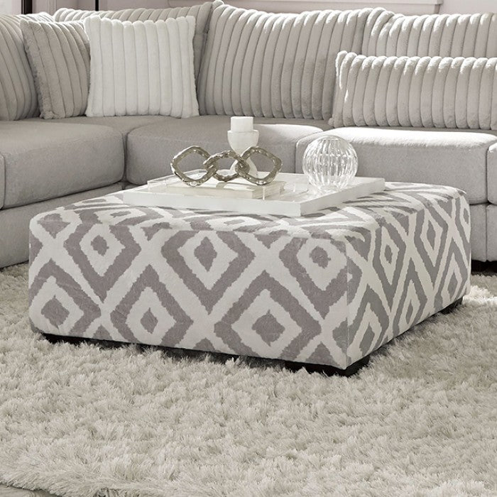 SM5171 3 pc Hermiston grey chenille fabric channel tufted back cushions large sectional sofa with chaise
