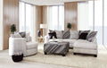 SM5173 2 pc Eimear off white fabric black wood frame sectional sofa with chaise