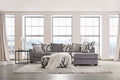 SM5174 2 pc Amersham gray chenille fabric black wood frame sectional sofa with chaise