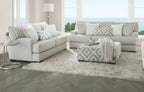 SM5177  2 pc Hermilly grey chenille fabric sofa and love seat set channeled fur throw pillows
