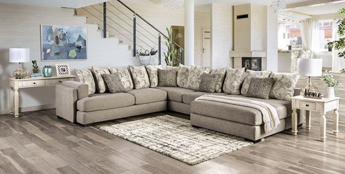 SM5182 3 pc Rosdorf park angelia light gray chenille fabric sectional sofa with chaise