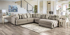 SM5182 3 pc Rosdorf park angelia light gray chenille fabric sectional sofa with chaise
