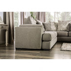 SM5182 3 pc Rosdorf park angelia light gray chenille fabric sectional sofa with chaise