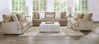 SM5193 2 pc Louglin light brown chenille fabric channel padded backs sofa and love seat set