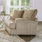 SM5193-CH  Louglin light brown chenille fabric channel padded backs accent chair