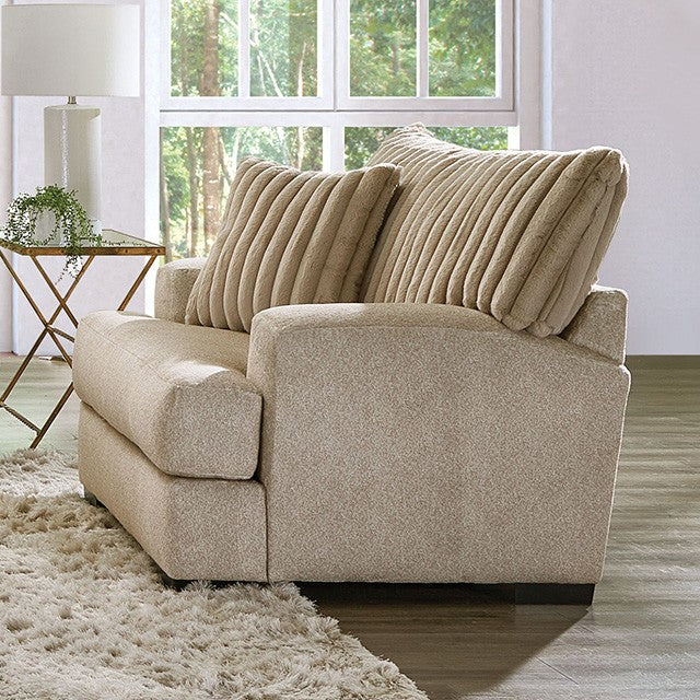 SM5193-CH  Louglin light brown chenille fabric channel padded backs accent chair
