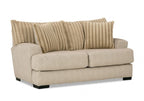 SM5193 2 pc Louglin light brown chenille fabric channel padded backs sofa and love seat set