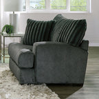 SM5195-CH  Louglin gun metal chenille fabric channel padded backs accent chair