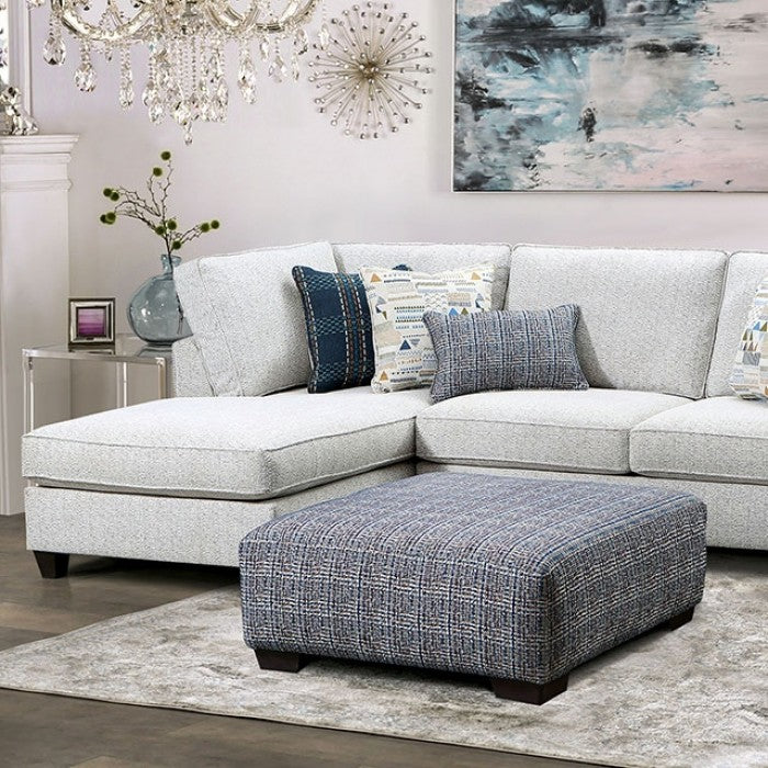 SM5402 2 pc Red barrel studio chepstow cream linen like fabric sectional sofa set with squared arms and chaise