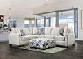 SM5403 2 pc Heithfield ivory chenille fabric sectional sofa set with squared arms