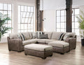 SM5404 3 pc Ashenweald two tone brown and light brown fabric sectional sofa set with squared arms