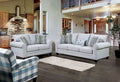 SM5406 2 pc Charlton home aberporth grey linen like fabric sofa and love seat set