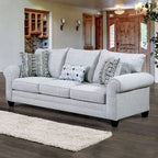 SM5406 2 pc Charlton home aberporth grey linen like fabric sofa and love seat set