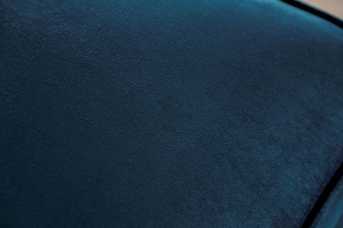 SM5415 2 pc teal velvet like fabric double chaise love seat with square lumber pillows Rosdorf park Peregrine